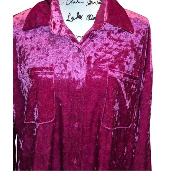 SHEIN High Low Button Front Velvet Dress Sz L - Picture 7 of 9